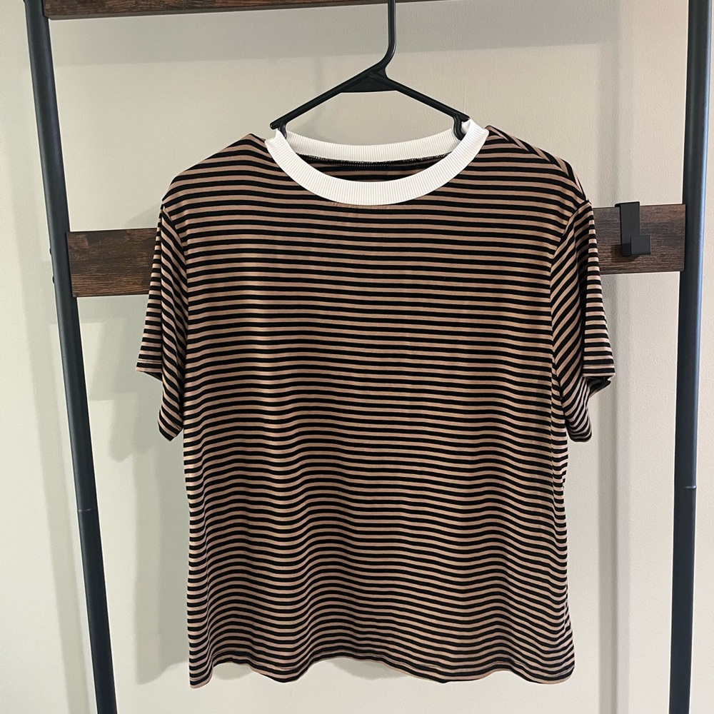 Striped Brown and Black T-Shirt